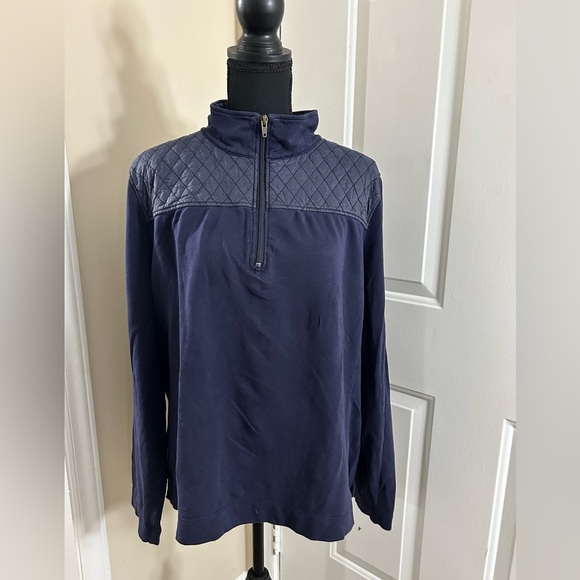 Talbots Quilted Quarter Zip Pullover - Picture 1 of 4